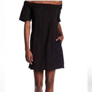 A.L.C 100% Cotton Black Off the Shoulder Dress size 2